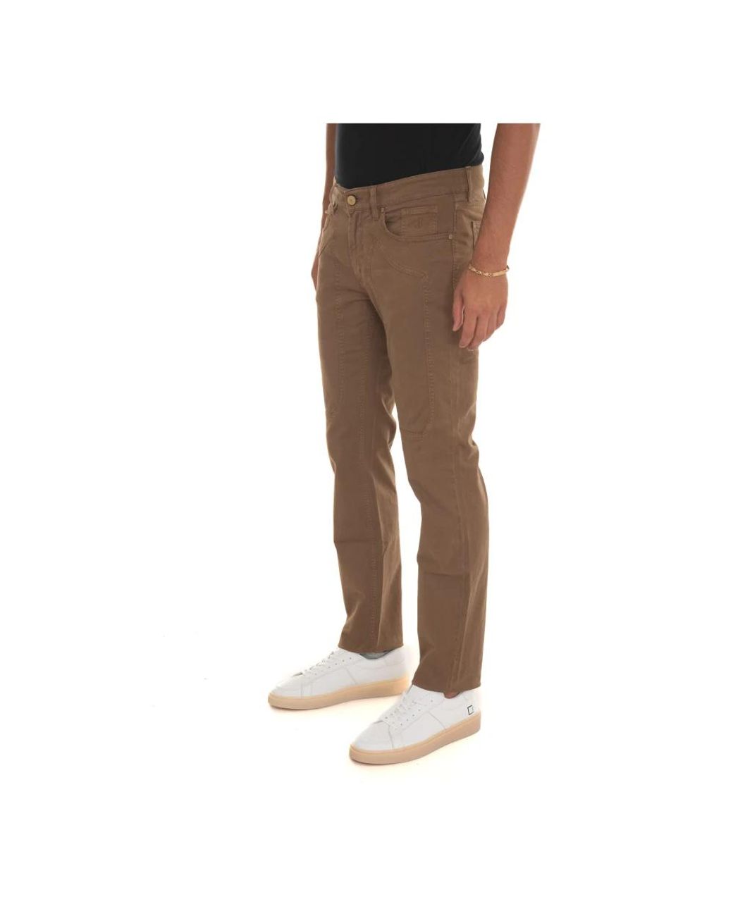 Jeckerson Brown Slim-Fit Trousers for men