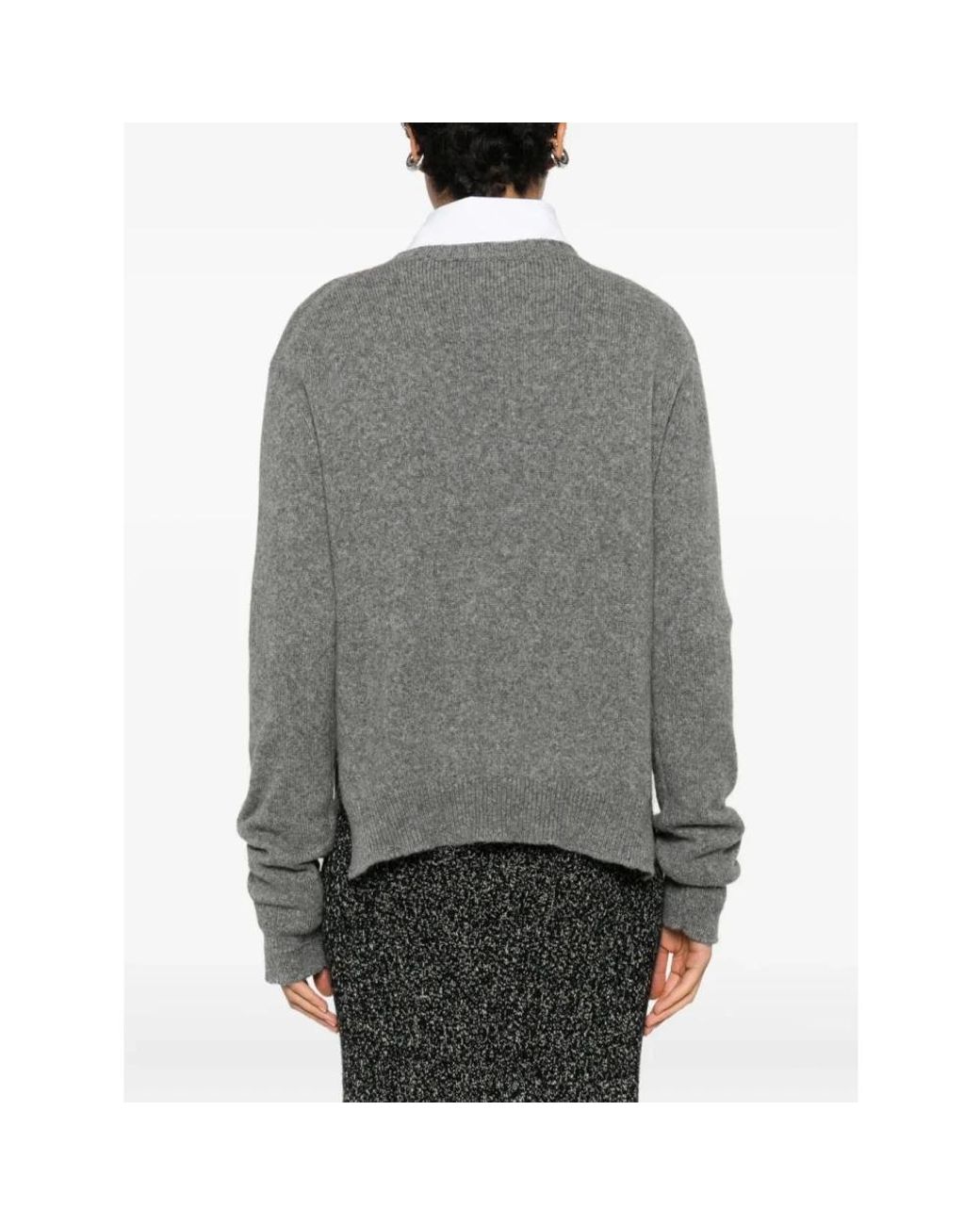 Plan C Gray Round-Neck Knitwear