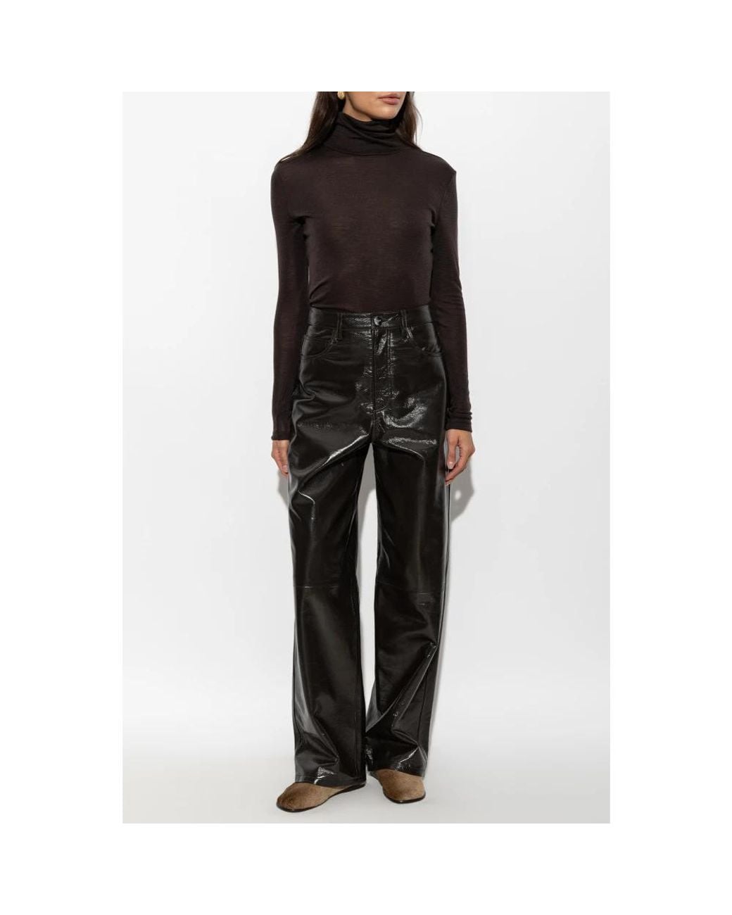 Rohe Black Leather Trousers