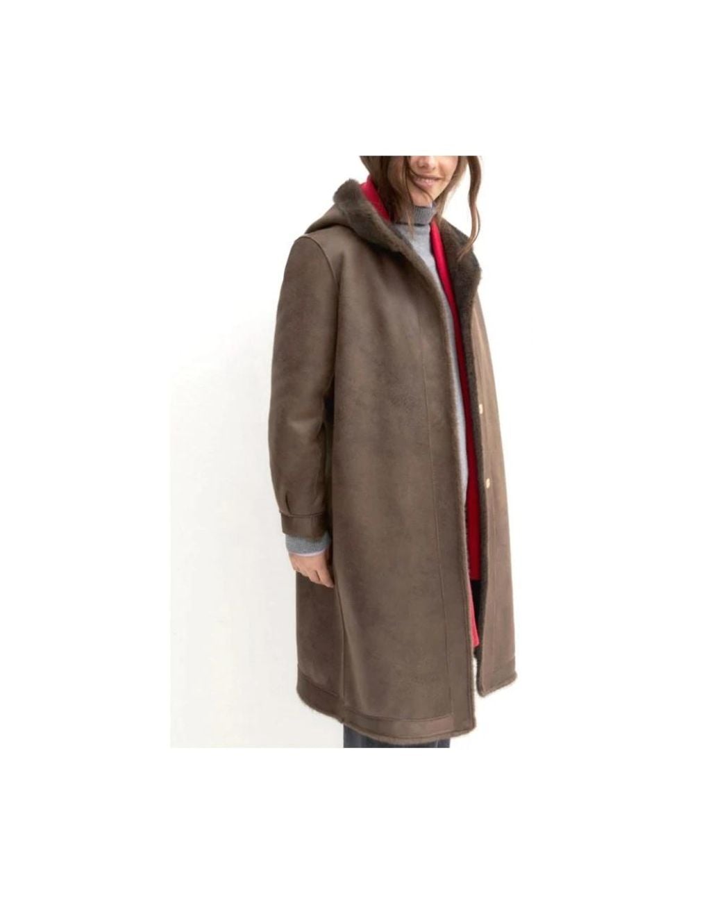Marella Brown Faux Fur & Shearling Jackets