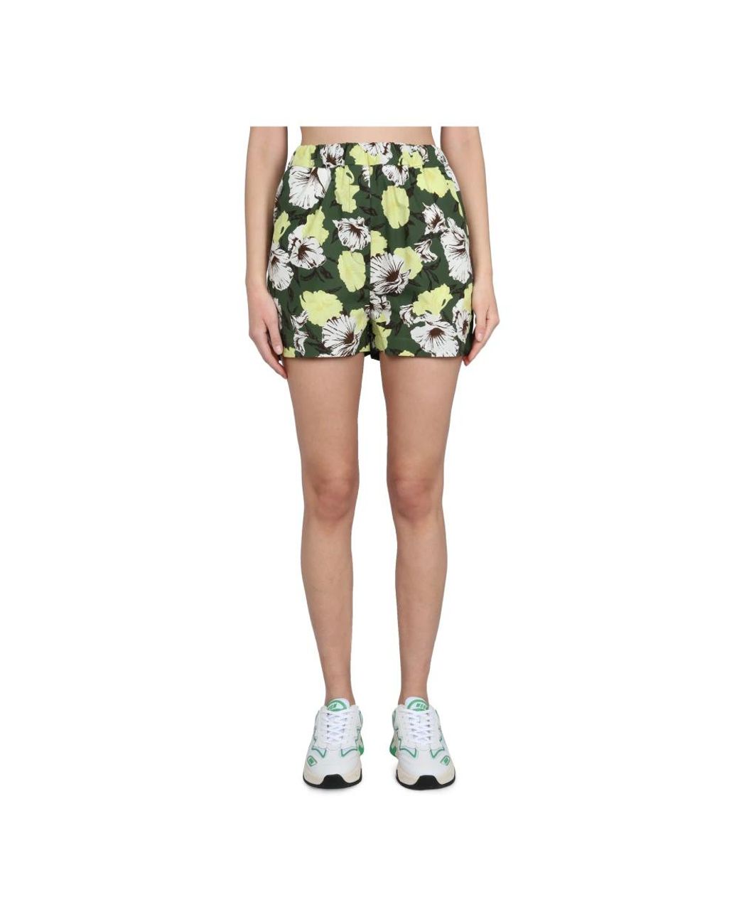 MSGM Green Short Shorts