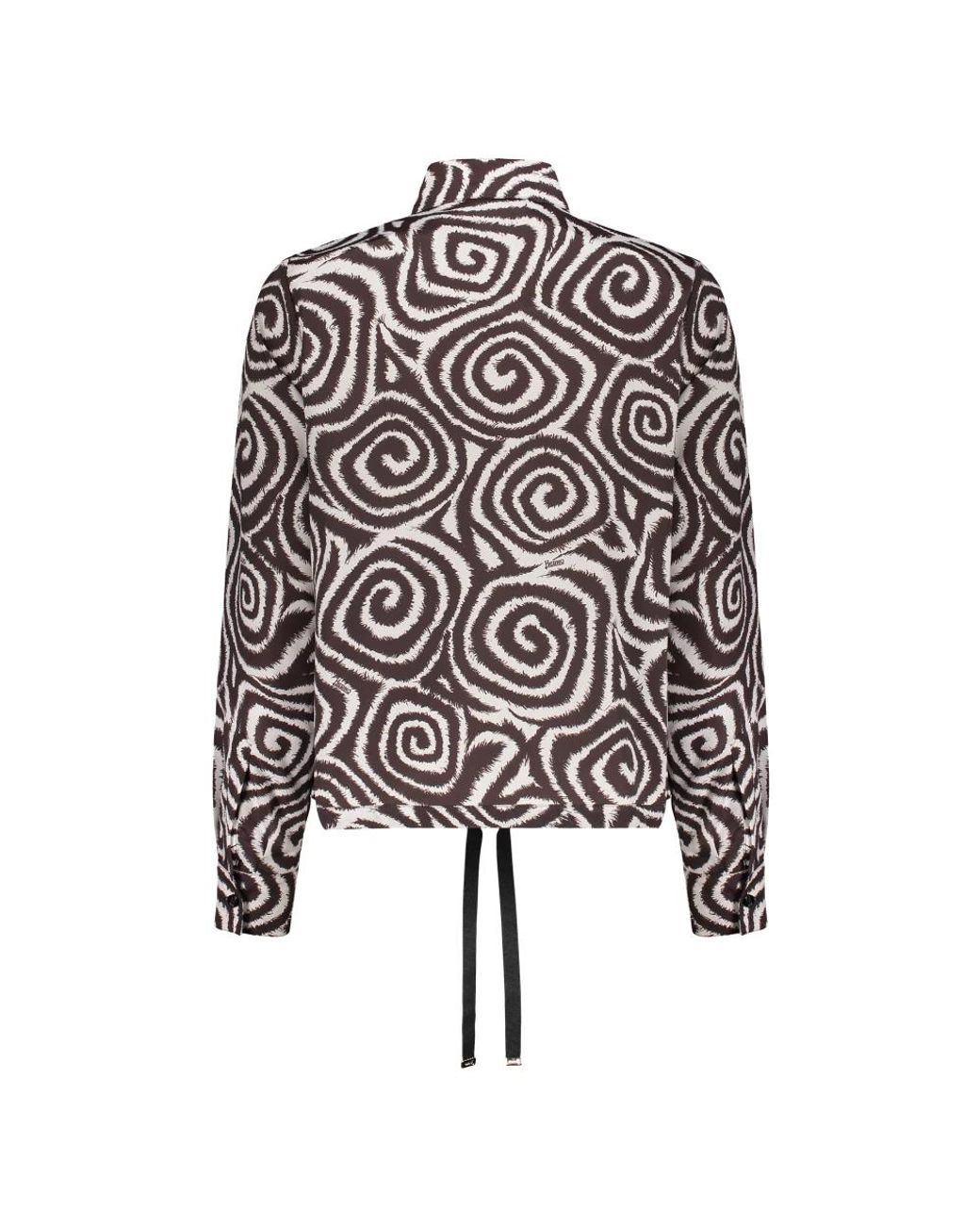 Herno Overhemden ,Bruin ,Polyester Shirt Met Jacquardpatroon in het Black