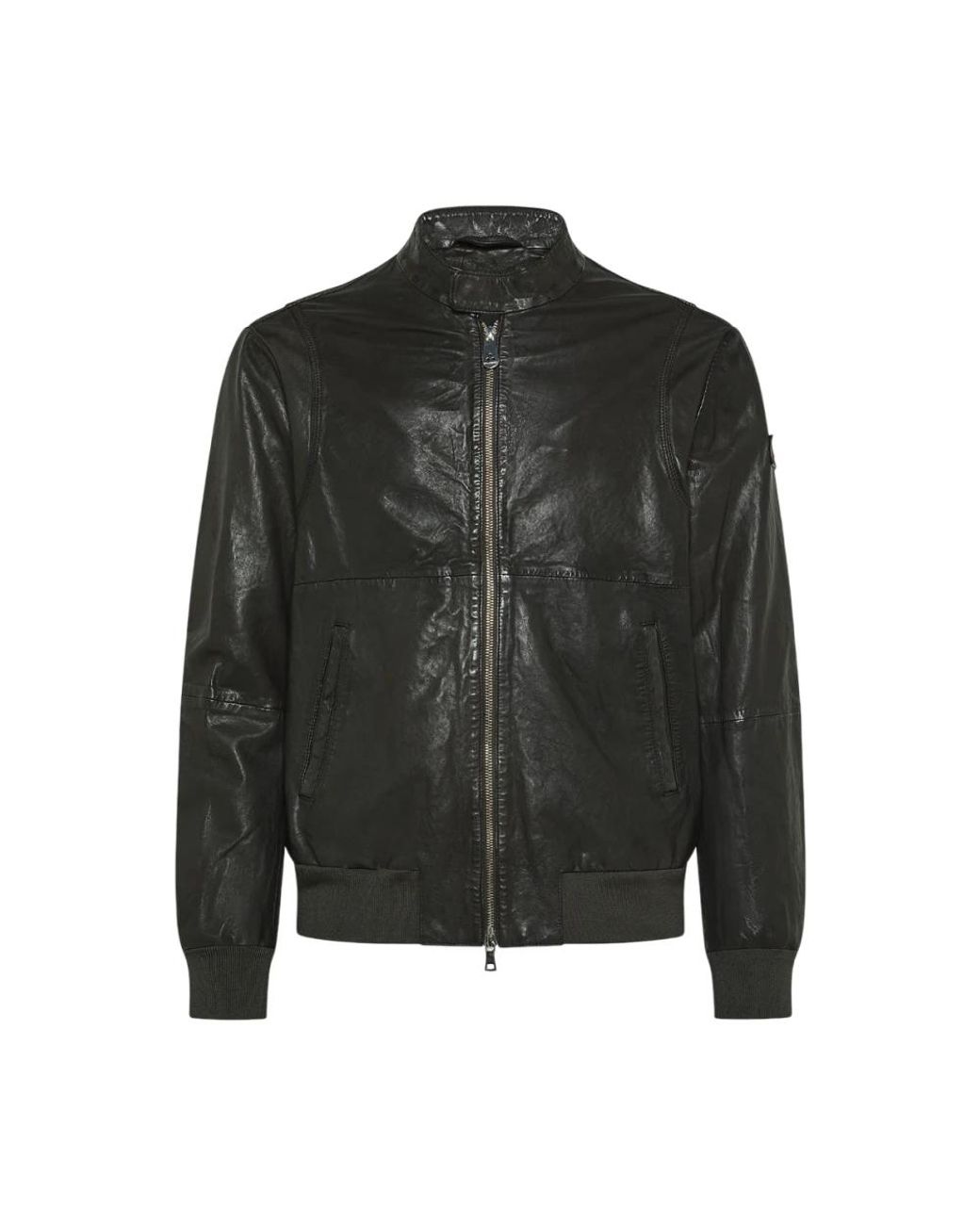 Peuterey Black Leather Jackets for men