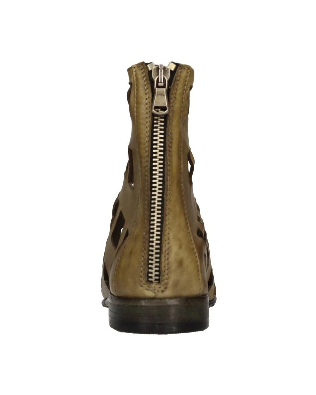 JP/DAVID Green Leder-Stiefeletten