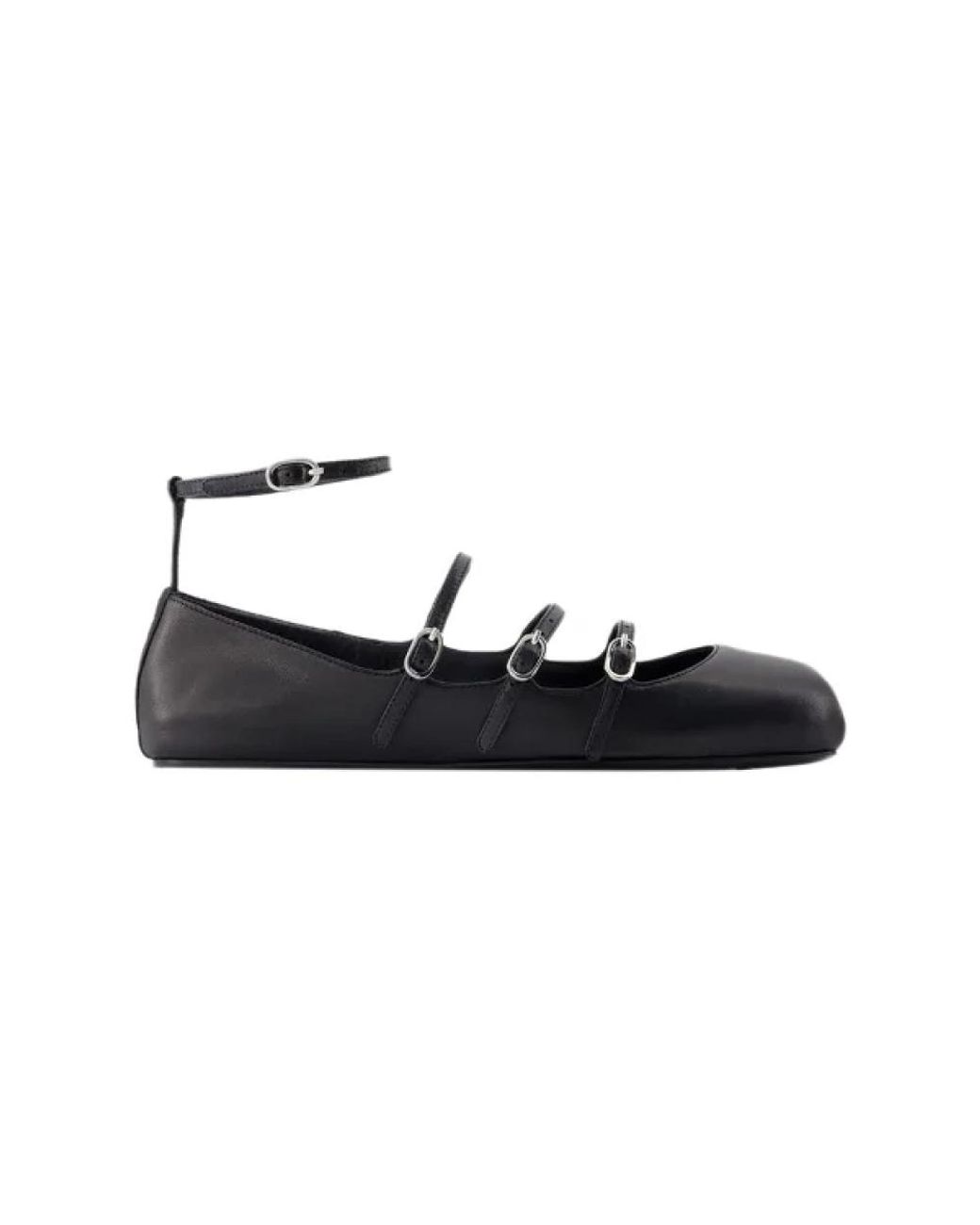 McQueen Black Leder flats