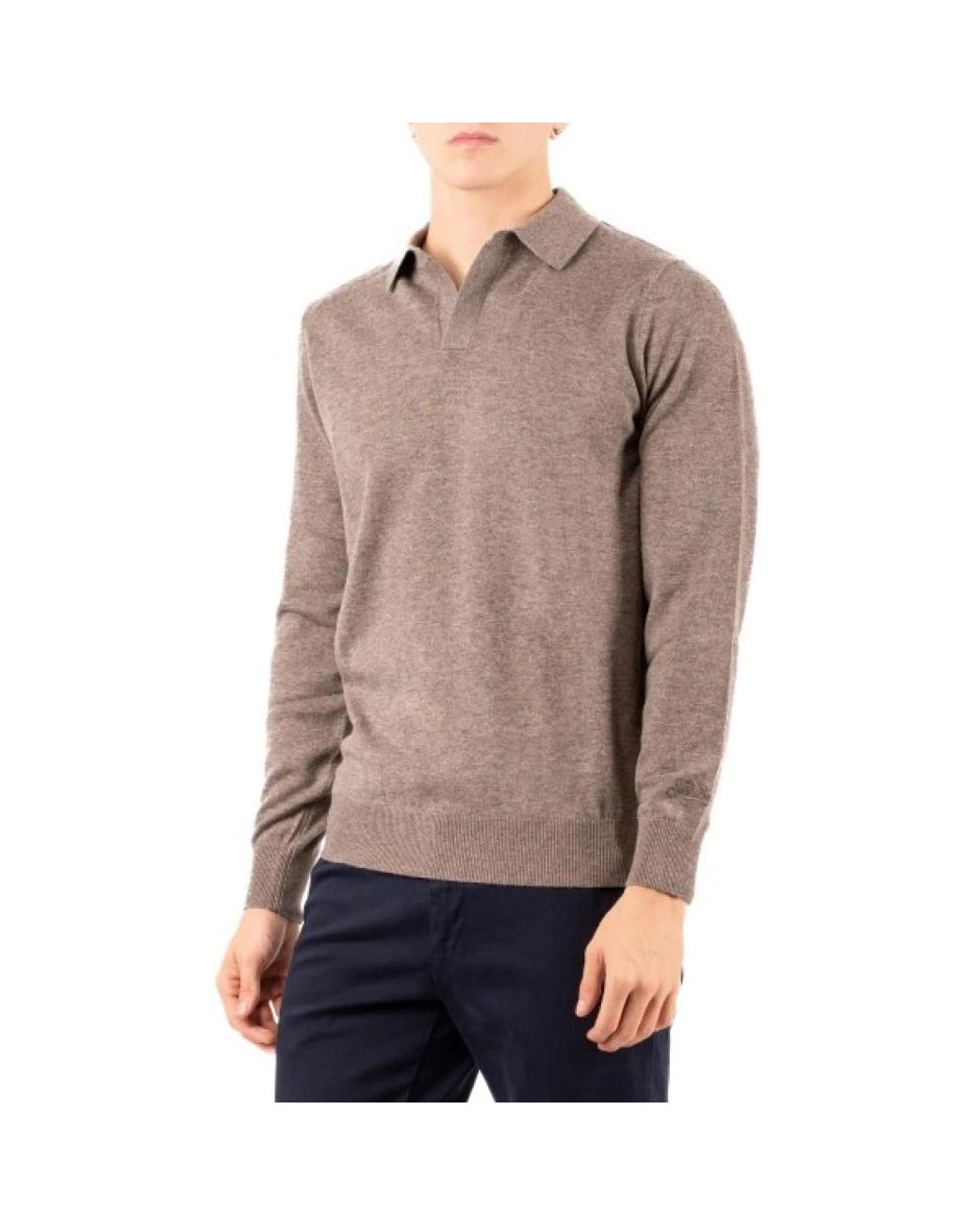 Mc2 Saint Barth Brown V-Neck Knitwear for men