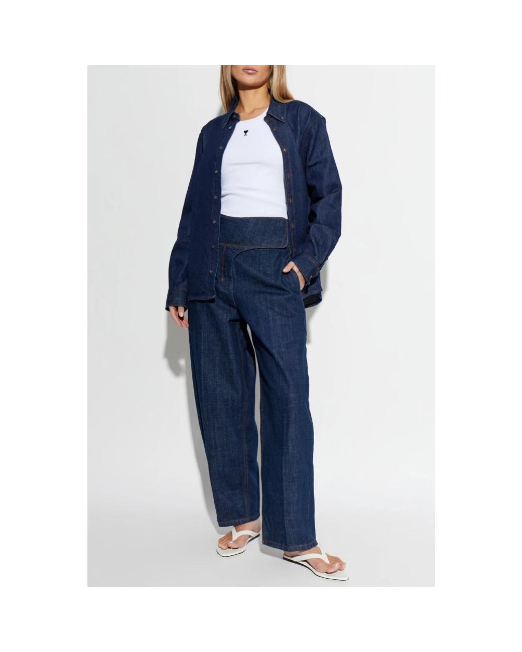 AMI Blue Loose-Fit Jeans