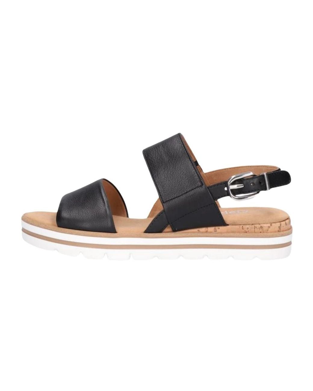 Gabor Schoenen ,Zwart ,Leer Comfort Sandalen 774.1 in het Blue