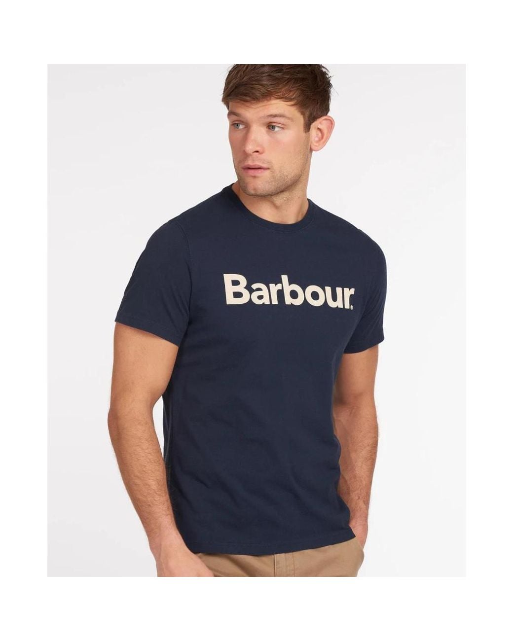 Barbour Blue Logo Tee New for men
