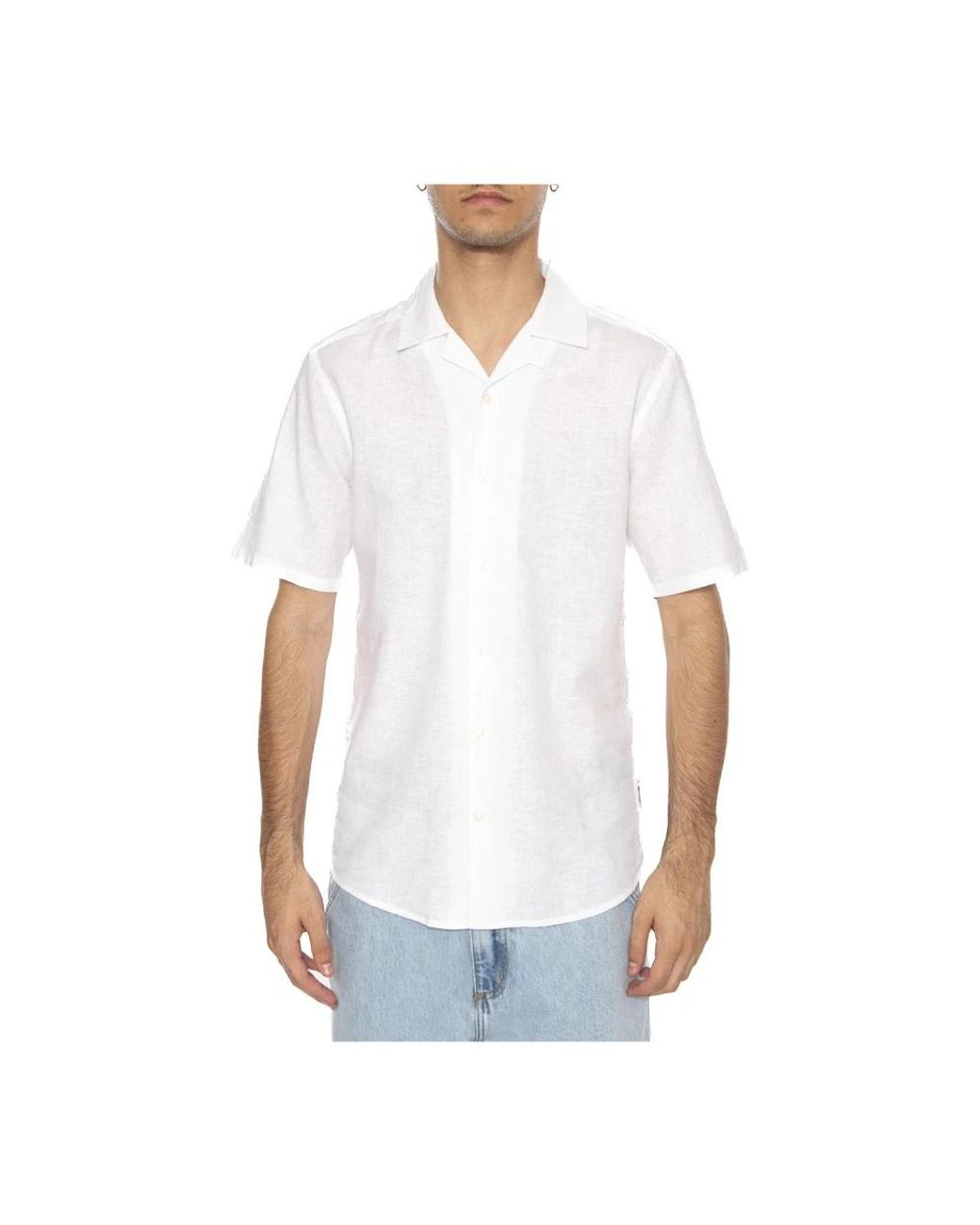 Only & Sons Overhemden ,Wit ,Camicia Maniche Corte in het White voor heren
