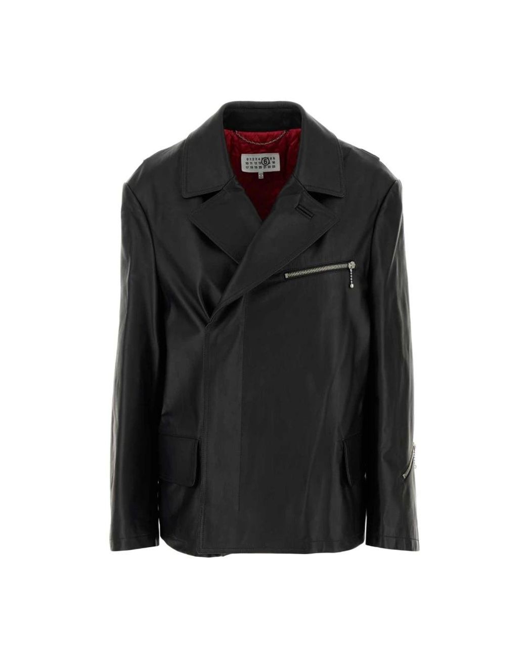 MM6 by Maison Margiela Black Leather Jackets