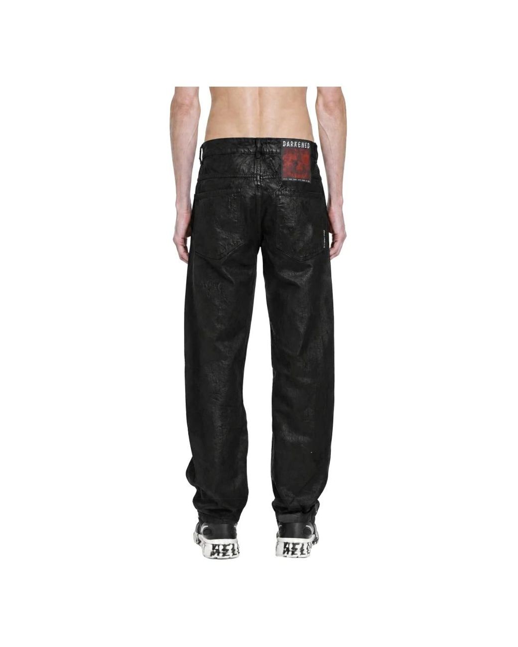 44 Label Group Black Straight Trousers for men