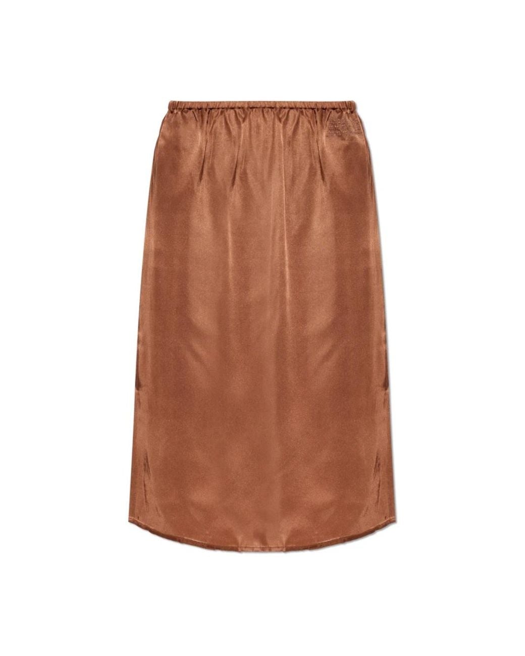 MM6 by Maison Margiela Brown Midi Skirts