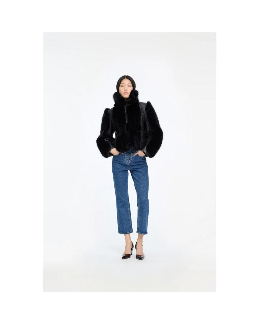 ROTATE BIRGER CHRISTENSEN Black Faux Fur & Shearling Jackets