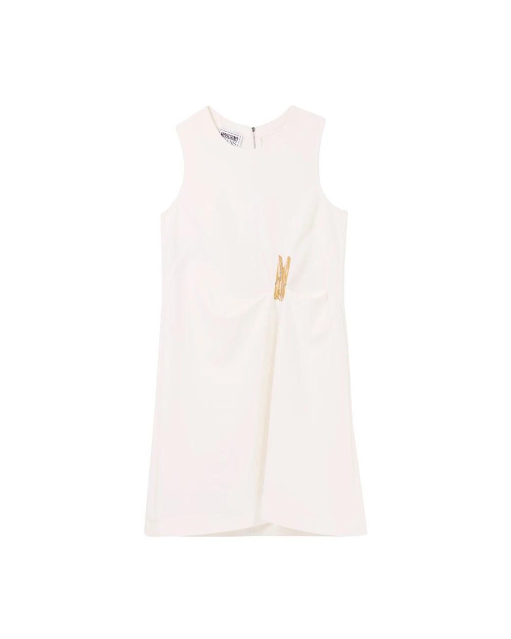 Moschino Kleedjes ,Wit ,Polyester Witte Cady Jurk Met Speelse Borduursels in het White