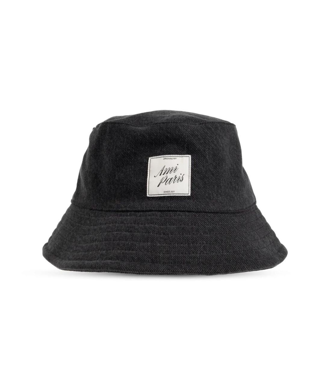 AMI Black Bucket Hat Mit Logo-Patch
