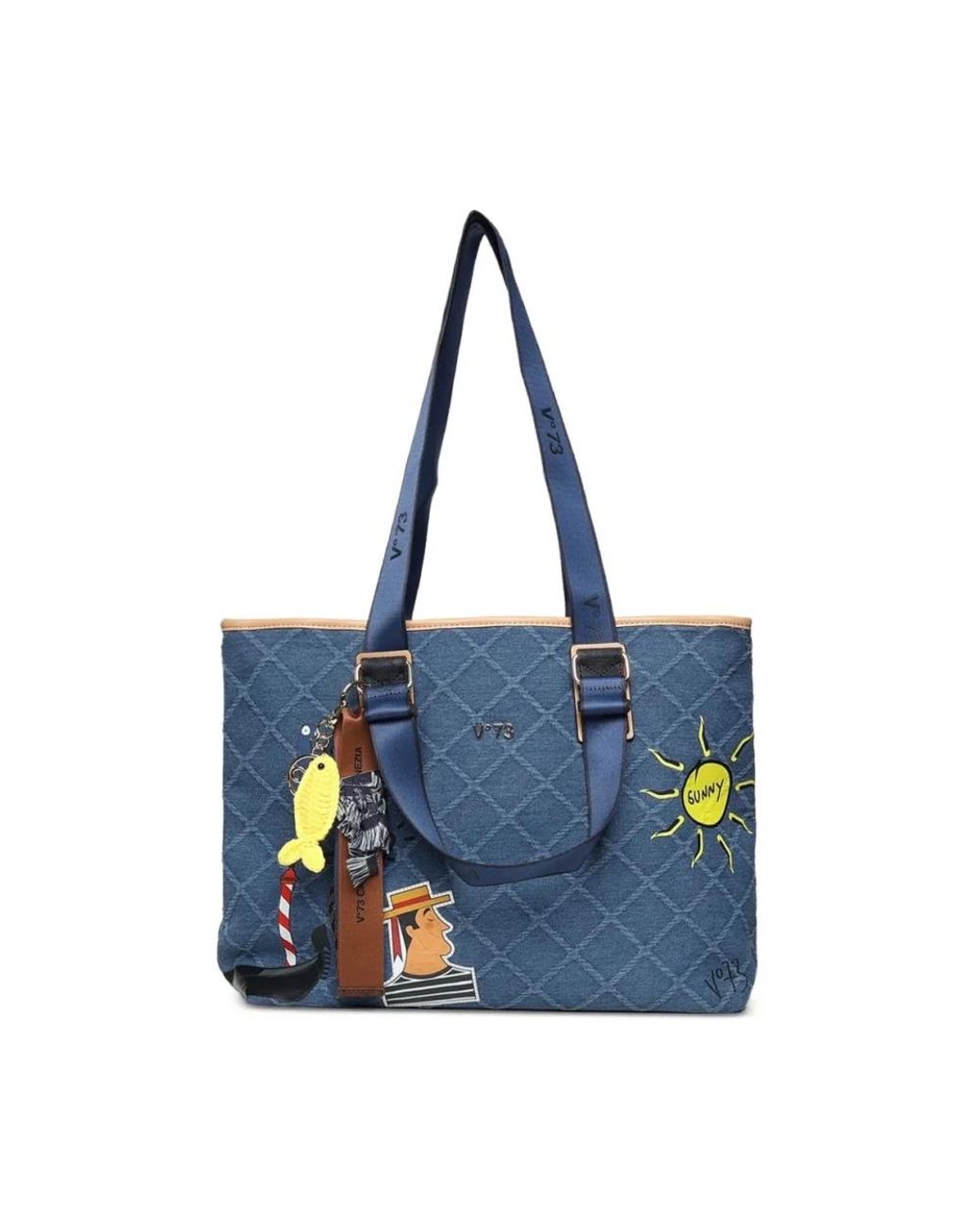 V73 Blue Tote Bags