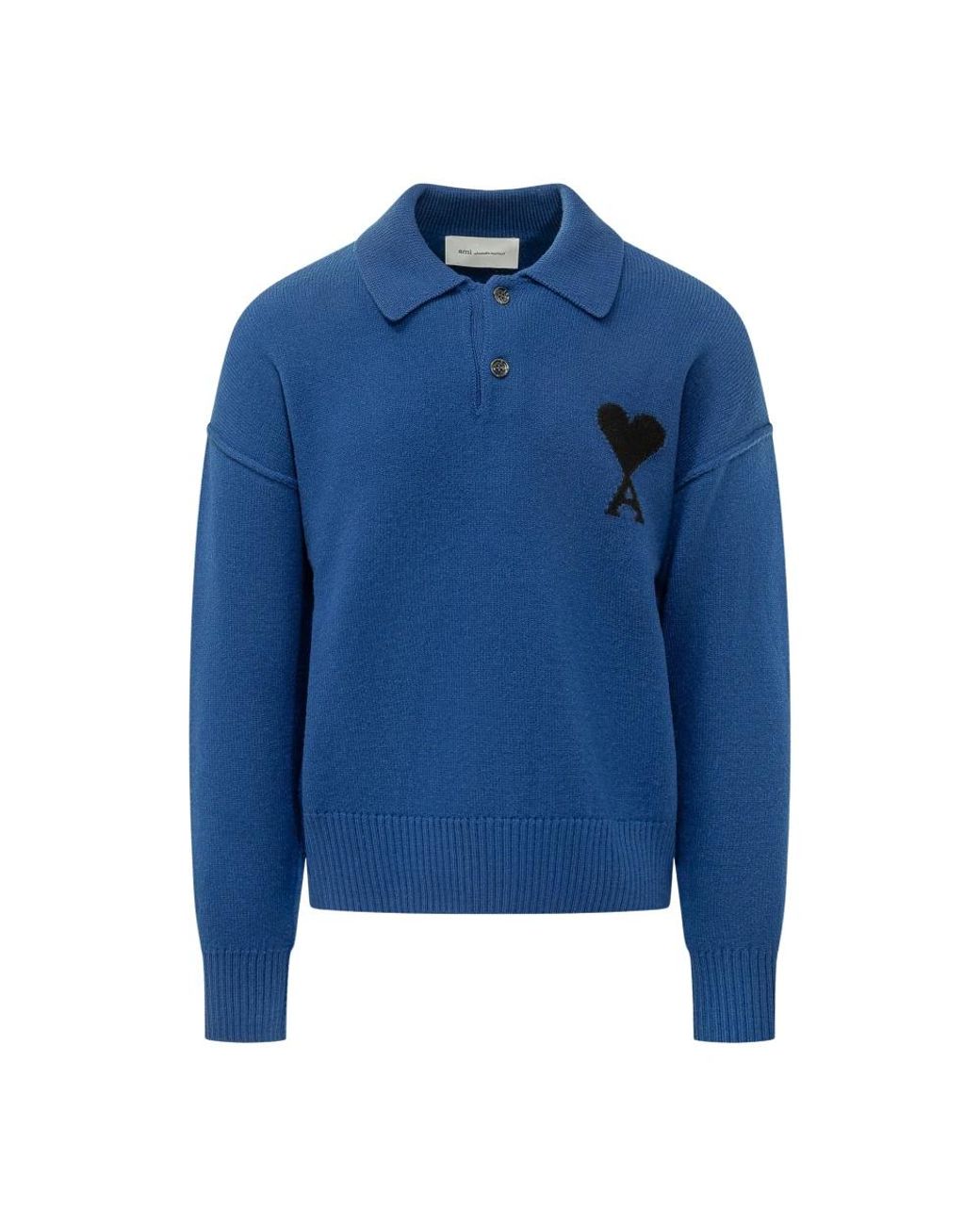 AMI Polo Trui Met Adc in het Blue