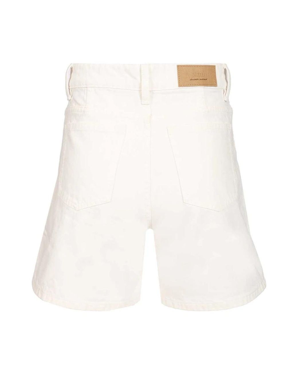 AMI White Denim Shorts