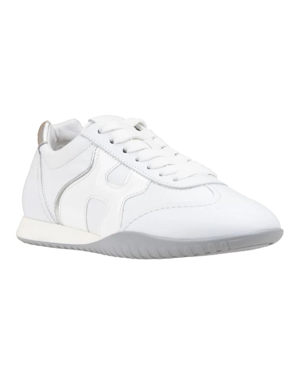 Hogan White Leder-sneaker mit logo-patch
