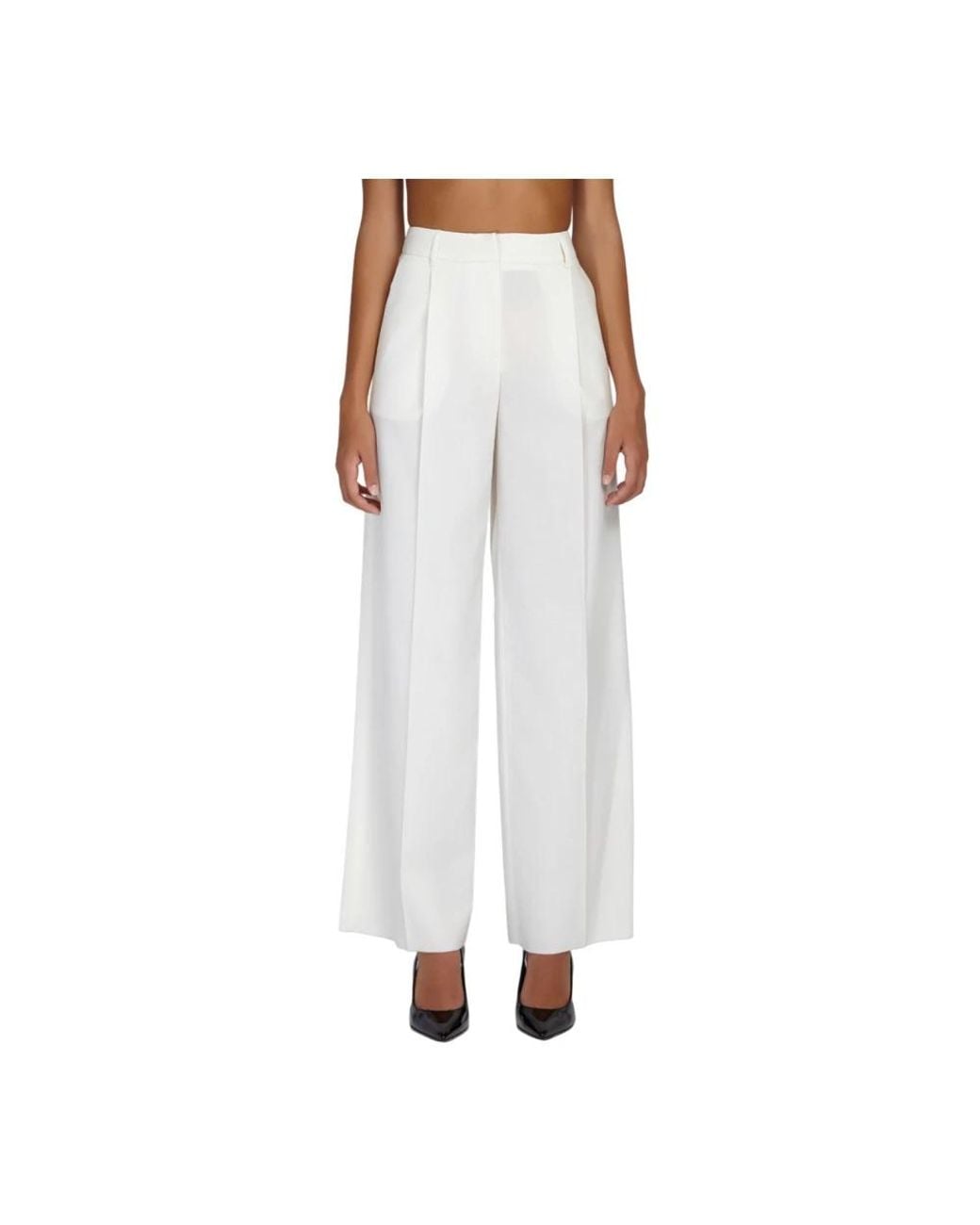 Doris S White Wide Trousers