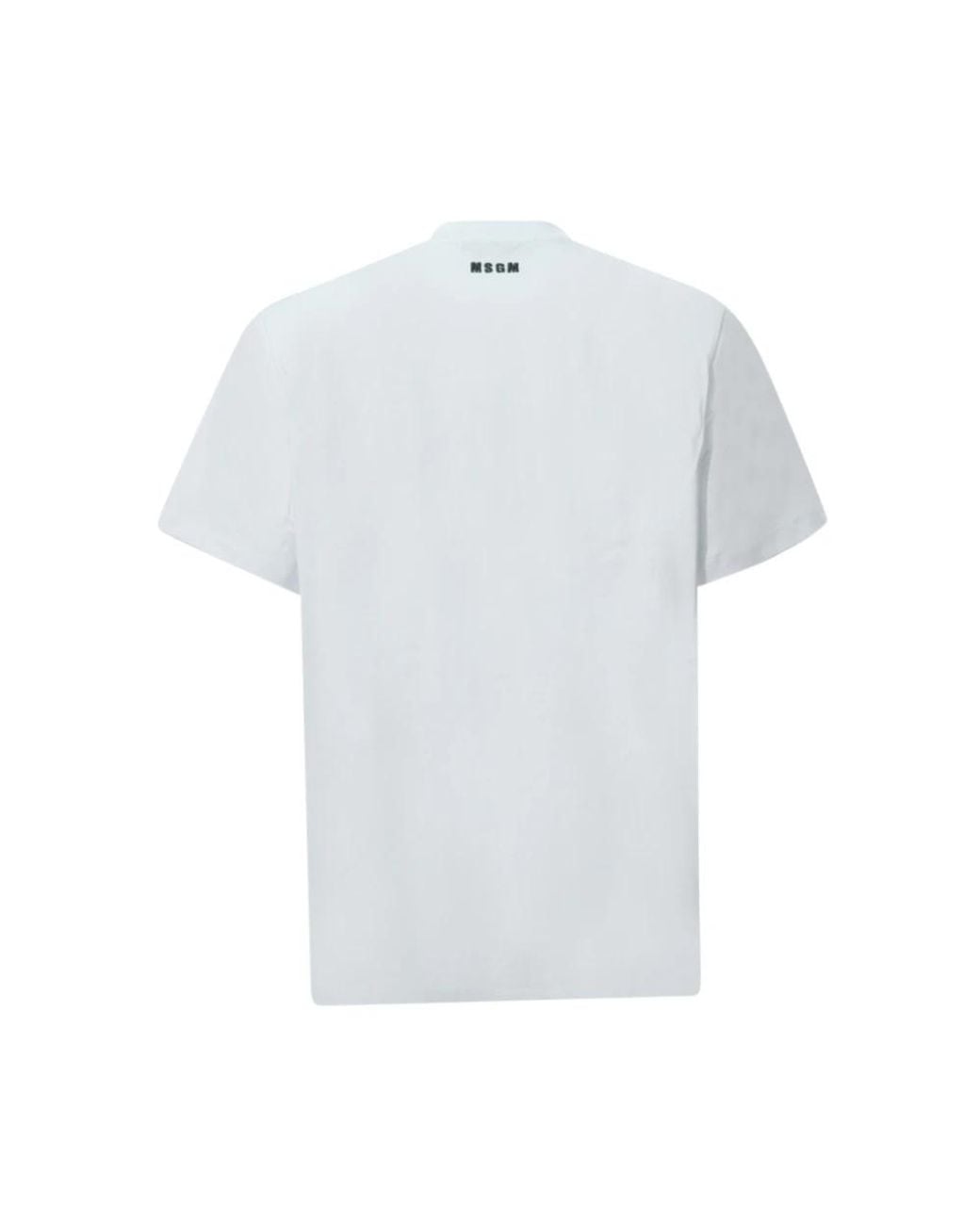 MSGM White T-Shirts for men