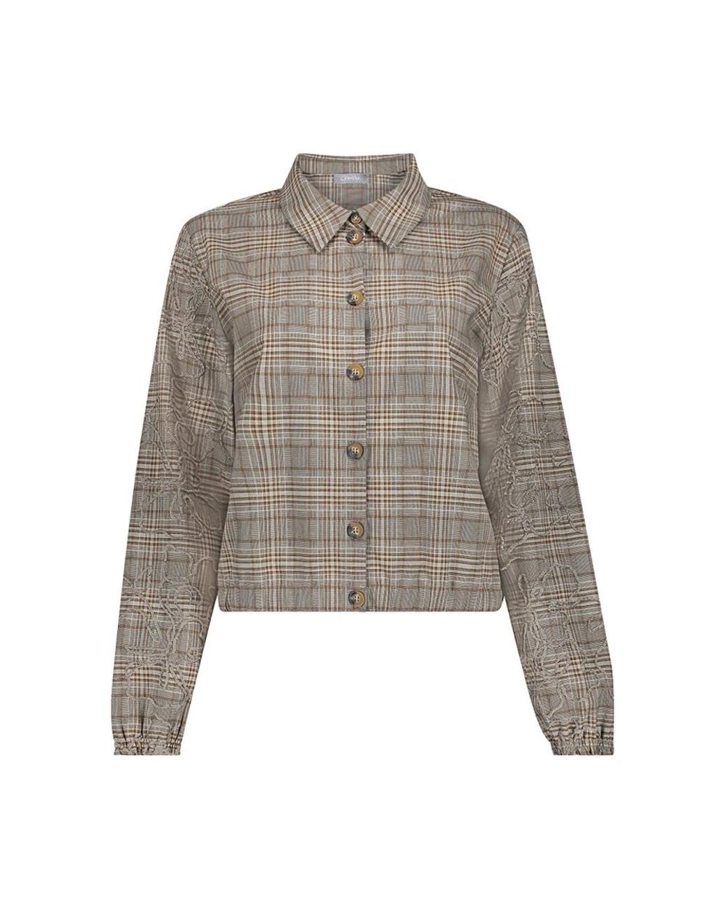 Geisha Blouse Geruit in het Gray