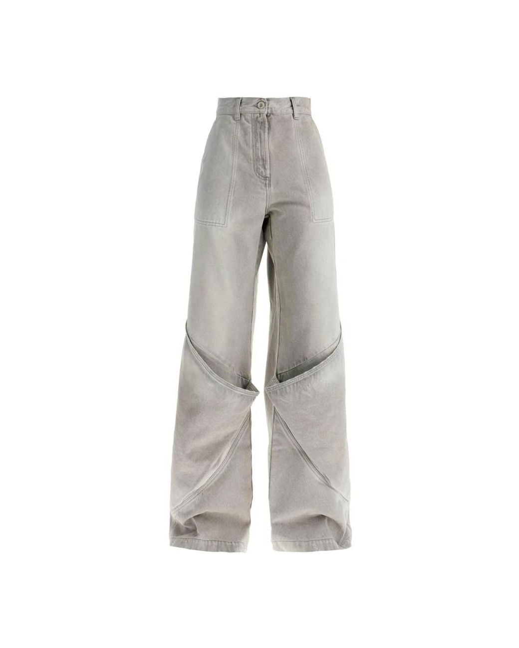 The Attico Gray Wide Jeans