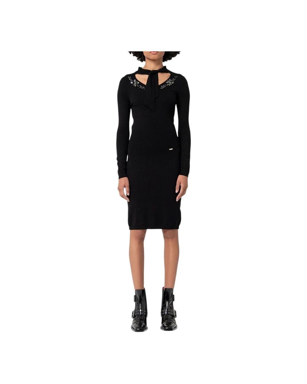 Fracomina Black Knitted Dresses