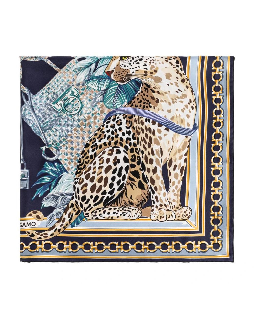 Ferragamo Blue Silk Scarves