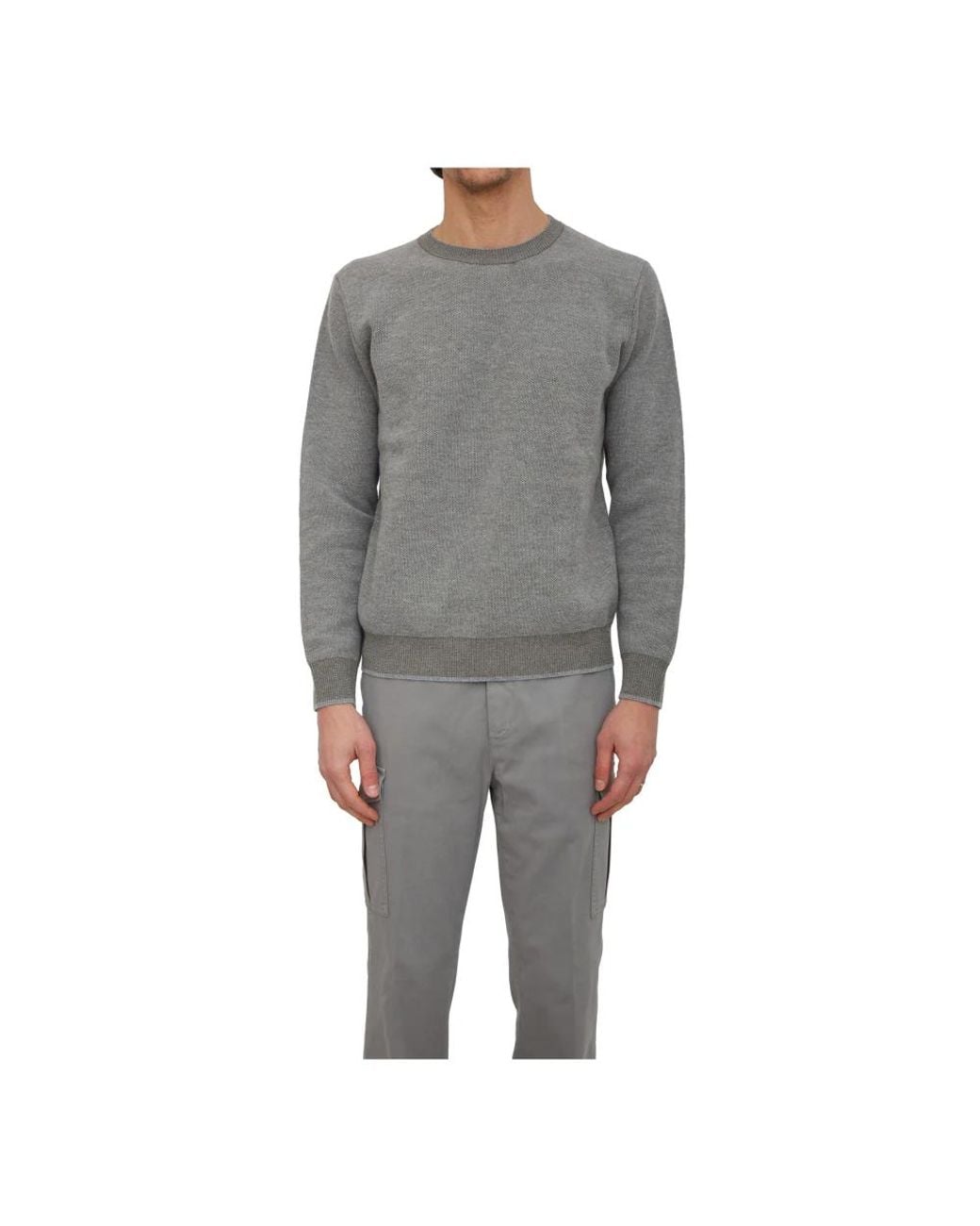 Peserico Gray Round-Neck Knitwear for men