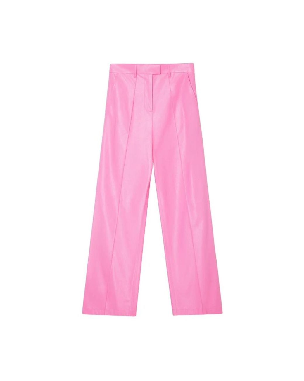 Stand Studio Broeken ,Roze ,Leer Wijde Broek Van Synthetisch Leer in het Pink