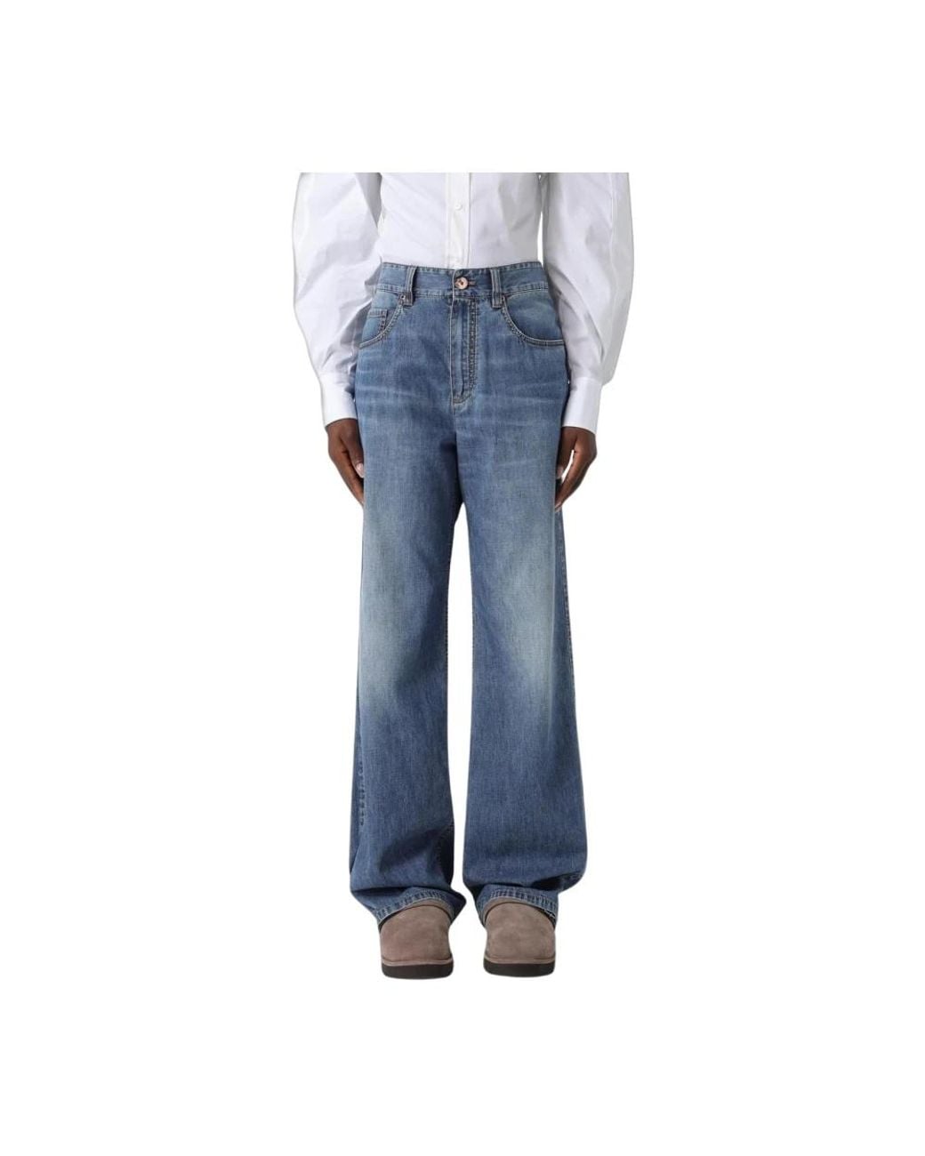Brunello Cucinelli Blue Wide Jeans