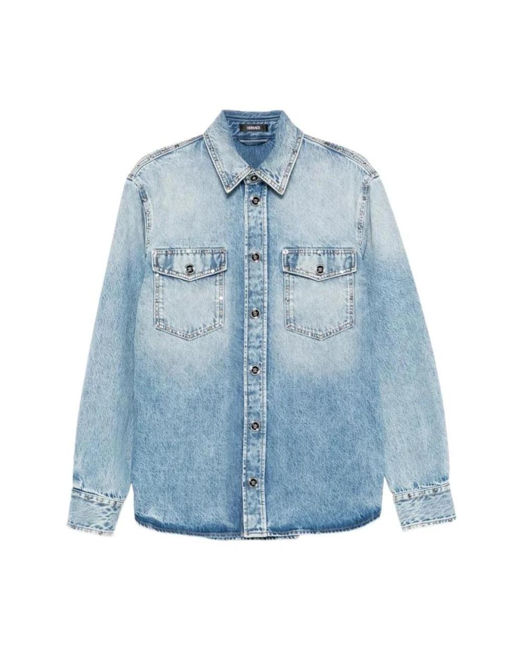 Versace Blue Denim Shirts for men