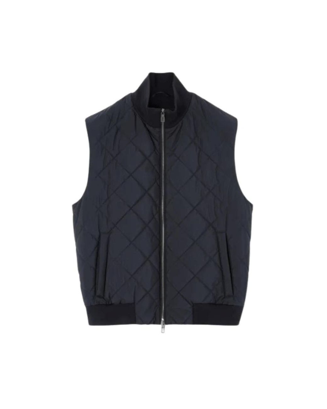 Loro Piana Jassen ,Blauw ,Blauwe Gewatteerde Vest Met Hoge Hals in het Blue voor heren