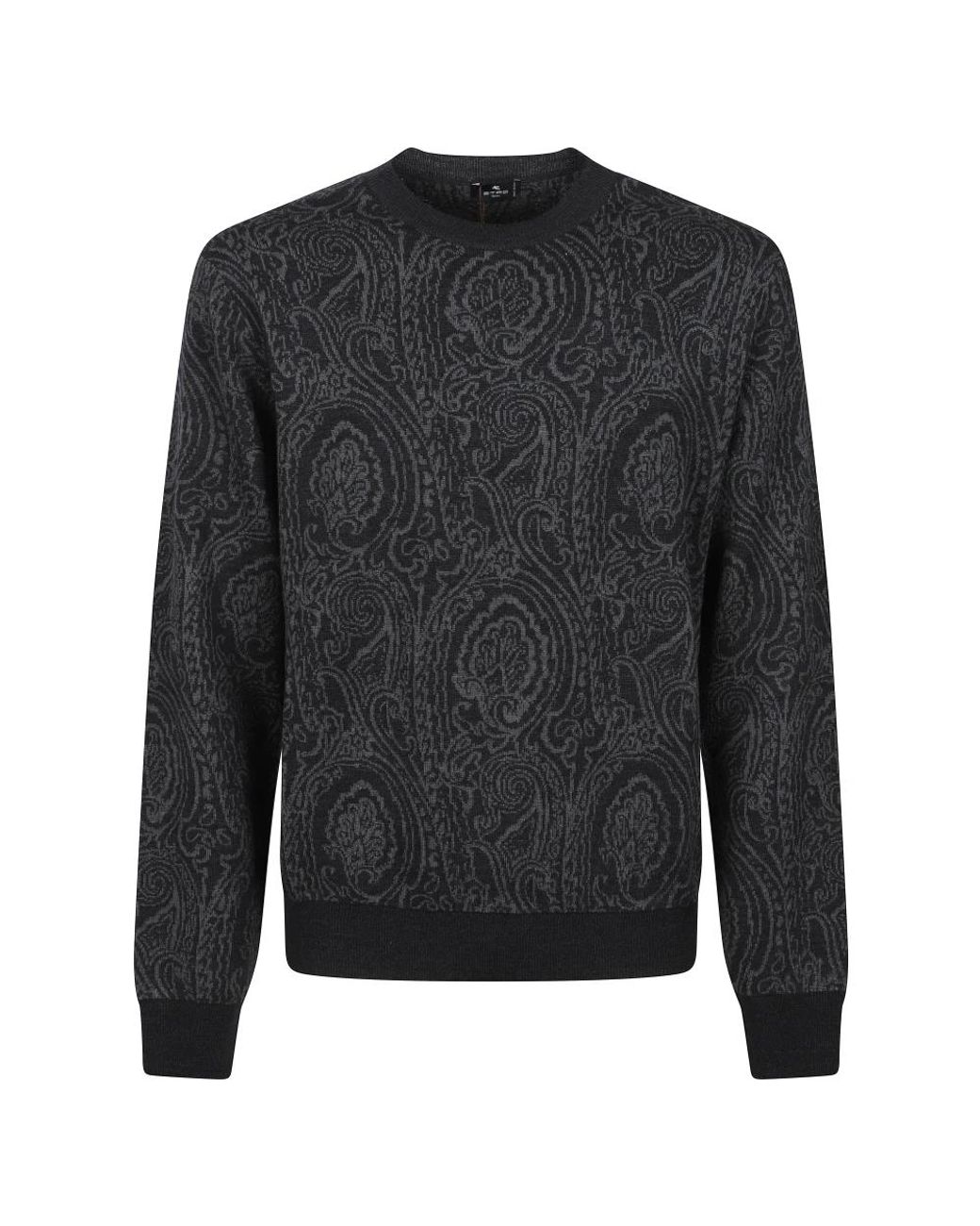 Etro Gray Round-Neck Knitwear for men