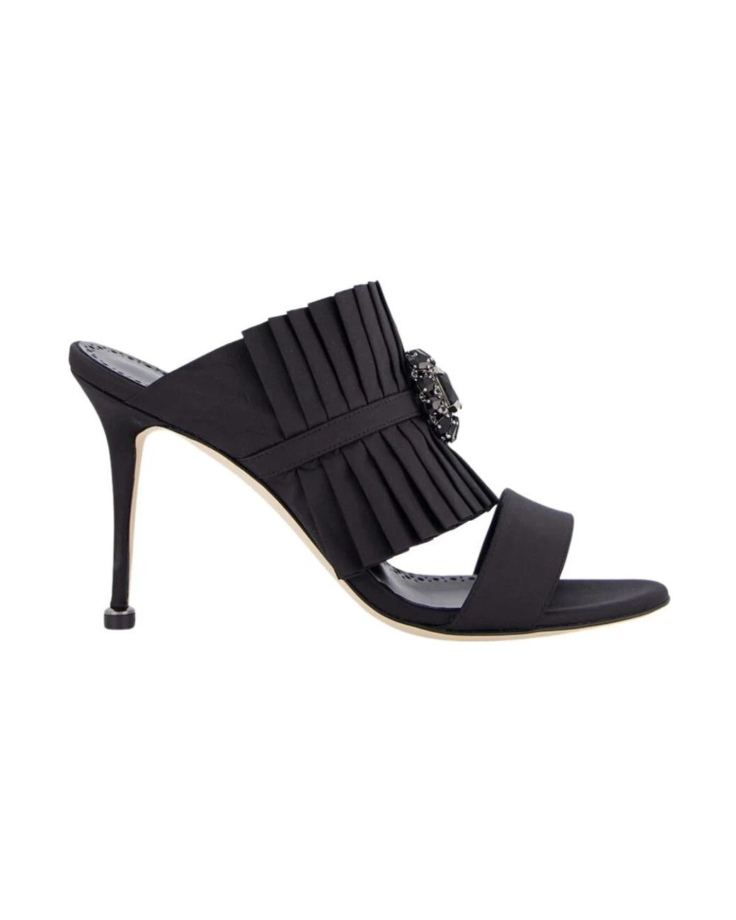 Manolo Blahnik Black Heeled Mules