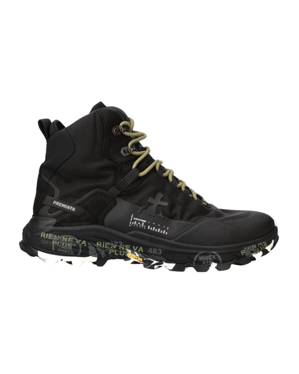 Premiata Black Lace-Up Boots for men