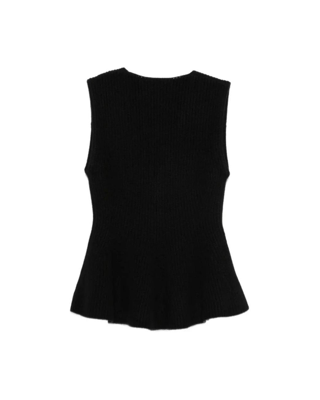 Lisa Yang Black Sleeveless Tops