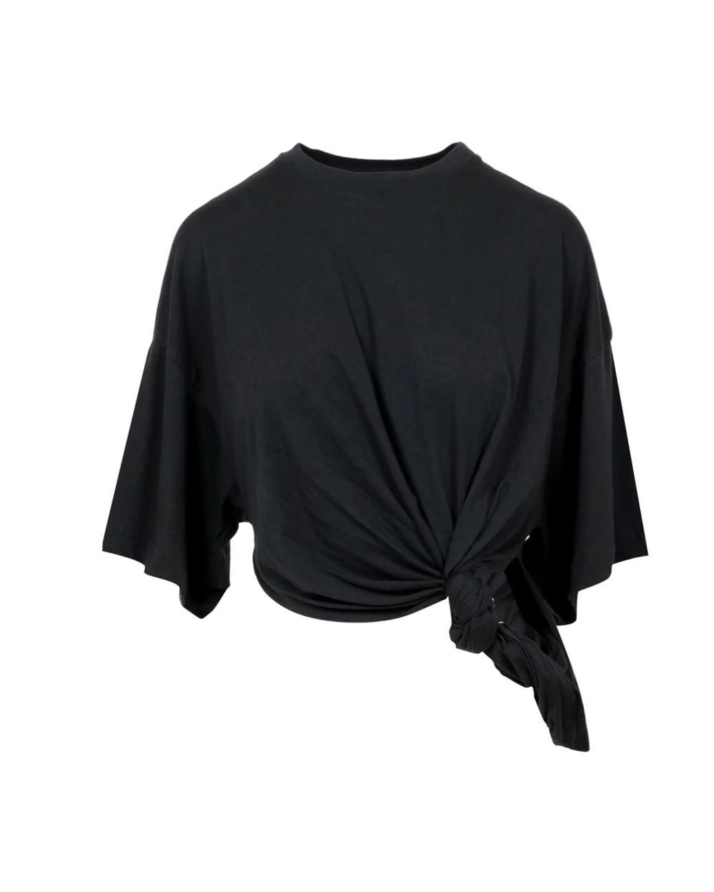 Sportmax Tops ,Zwart ,Katoen Zwarte Katoenen Crew Neck Shirt in het Black