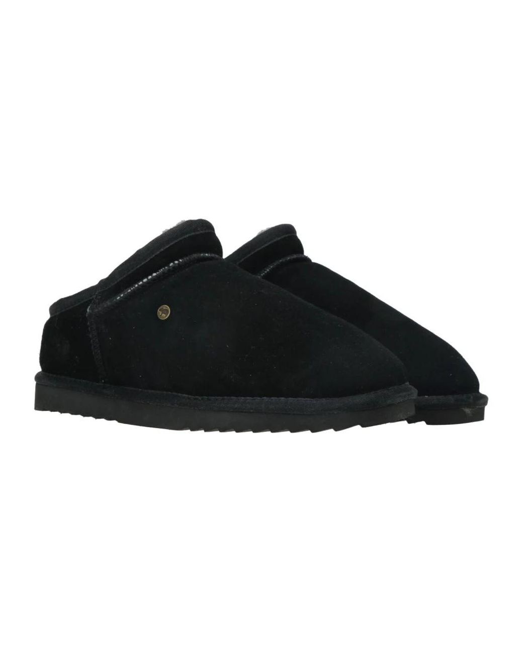 Warmbat Leder Wollgefütterte Herren Clog in Black für Herren