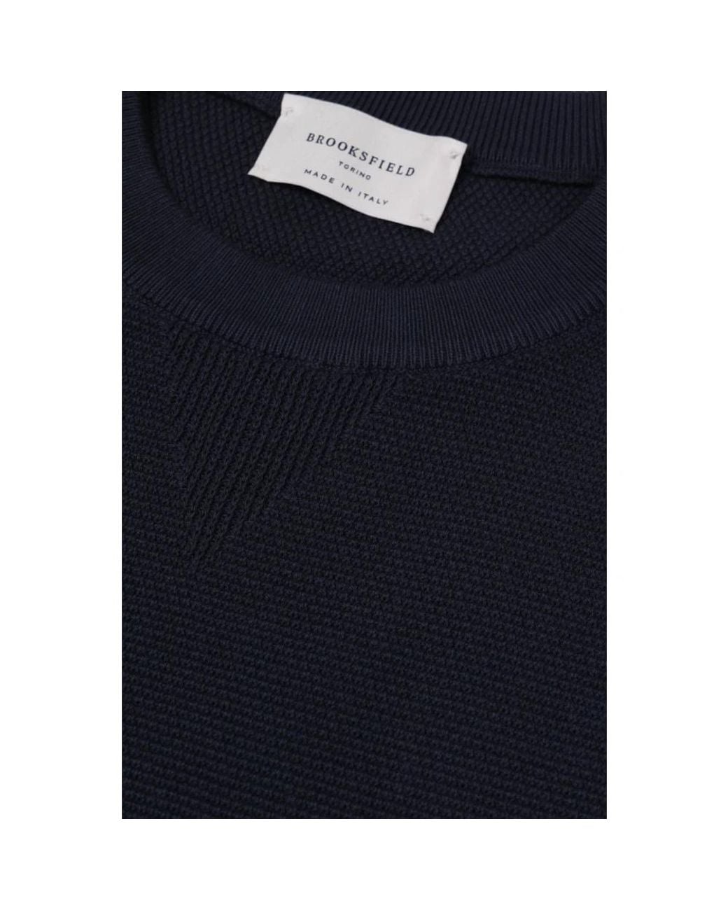 Brooksfield Truien & Vesten ,Blauw ,Rondgebreide Trui in het Blue voor heren