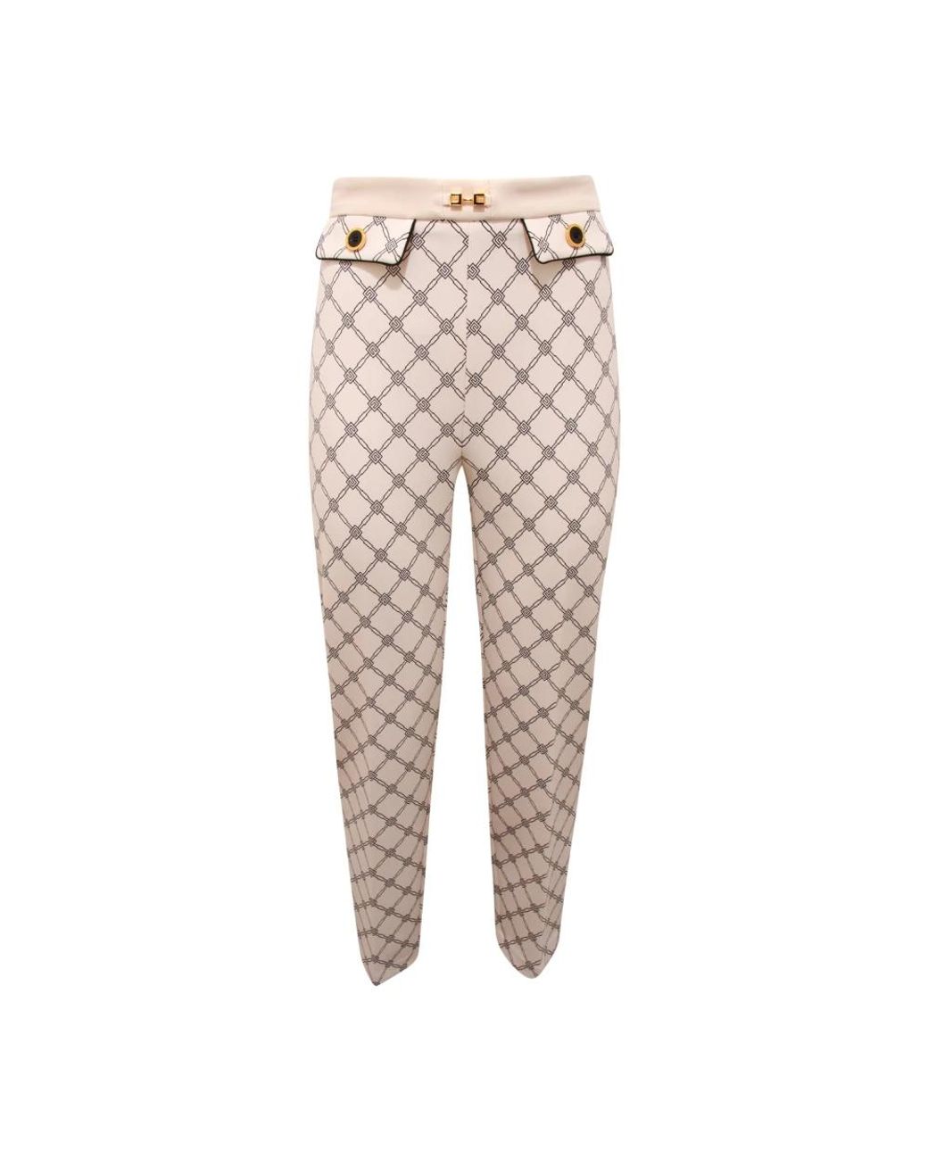 Elisabetta Franchi Natural Cropped Trousers