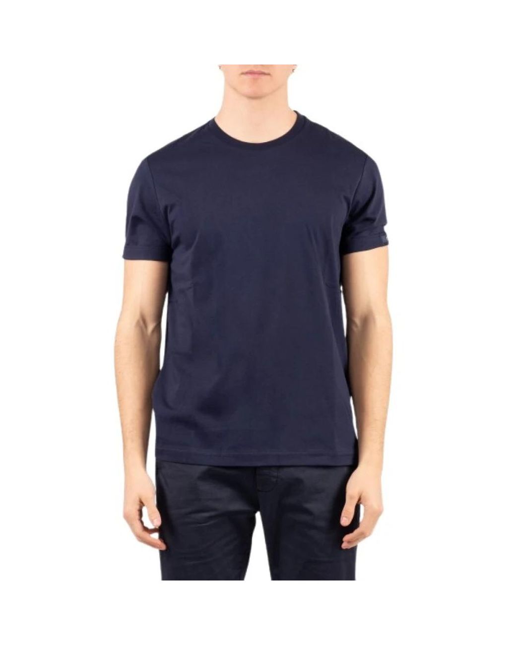 Fay Cotton Jersey T-Shirt in het Blue voor heren