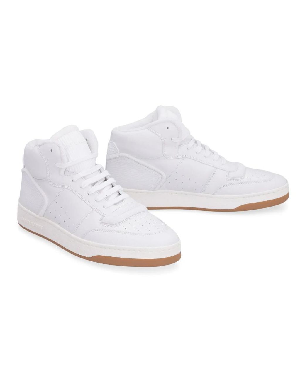 Saint Laurent Schoenen ,Wit ,Leer Sl/80 Mid-Top Sneakers in het White voor heren