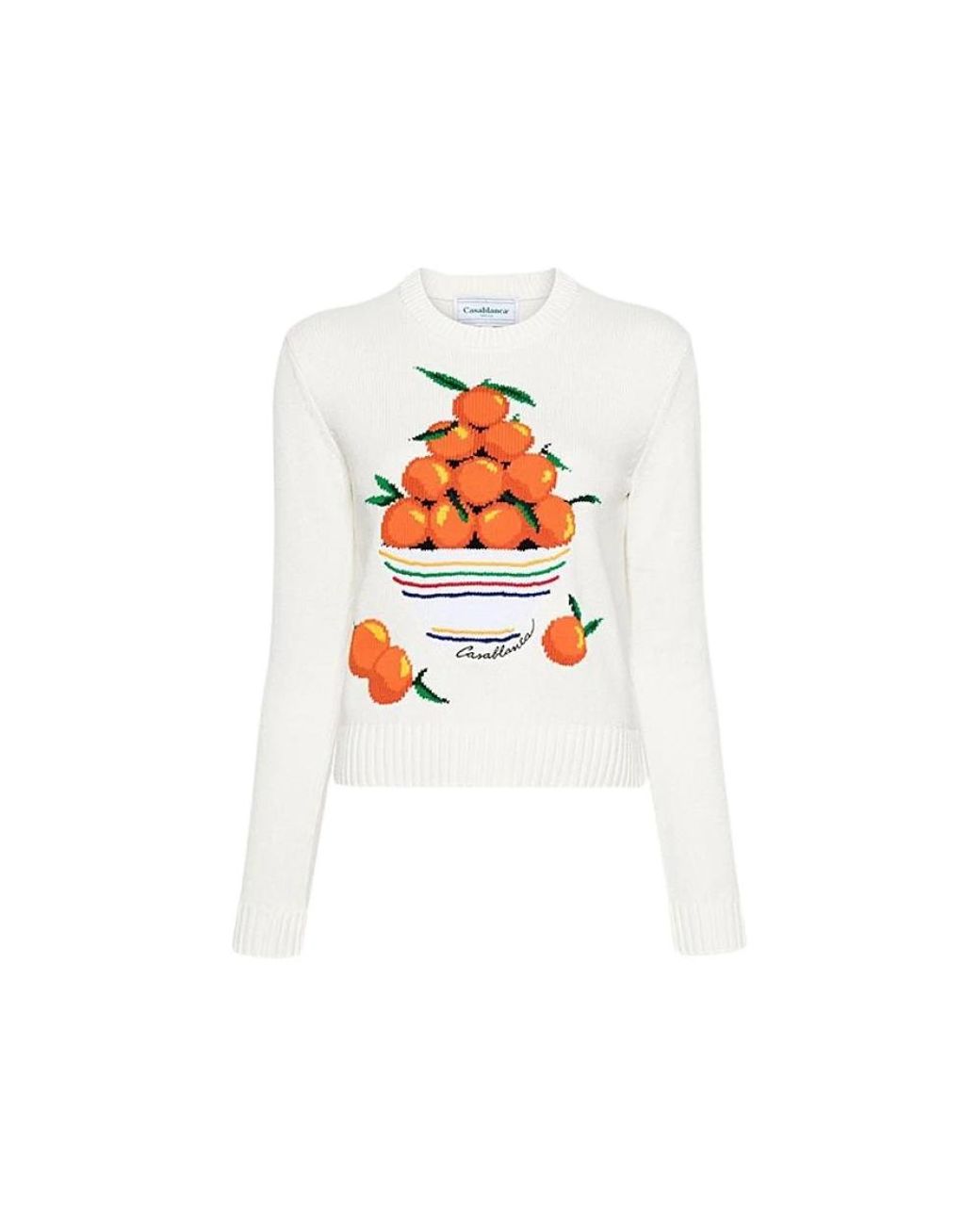 Casablanca White Round-Neck Knitwear