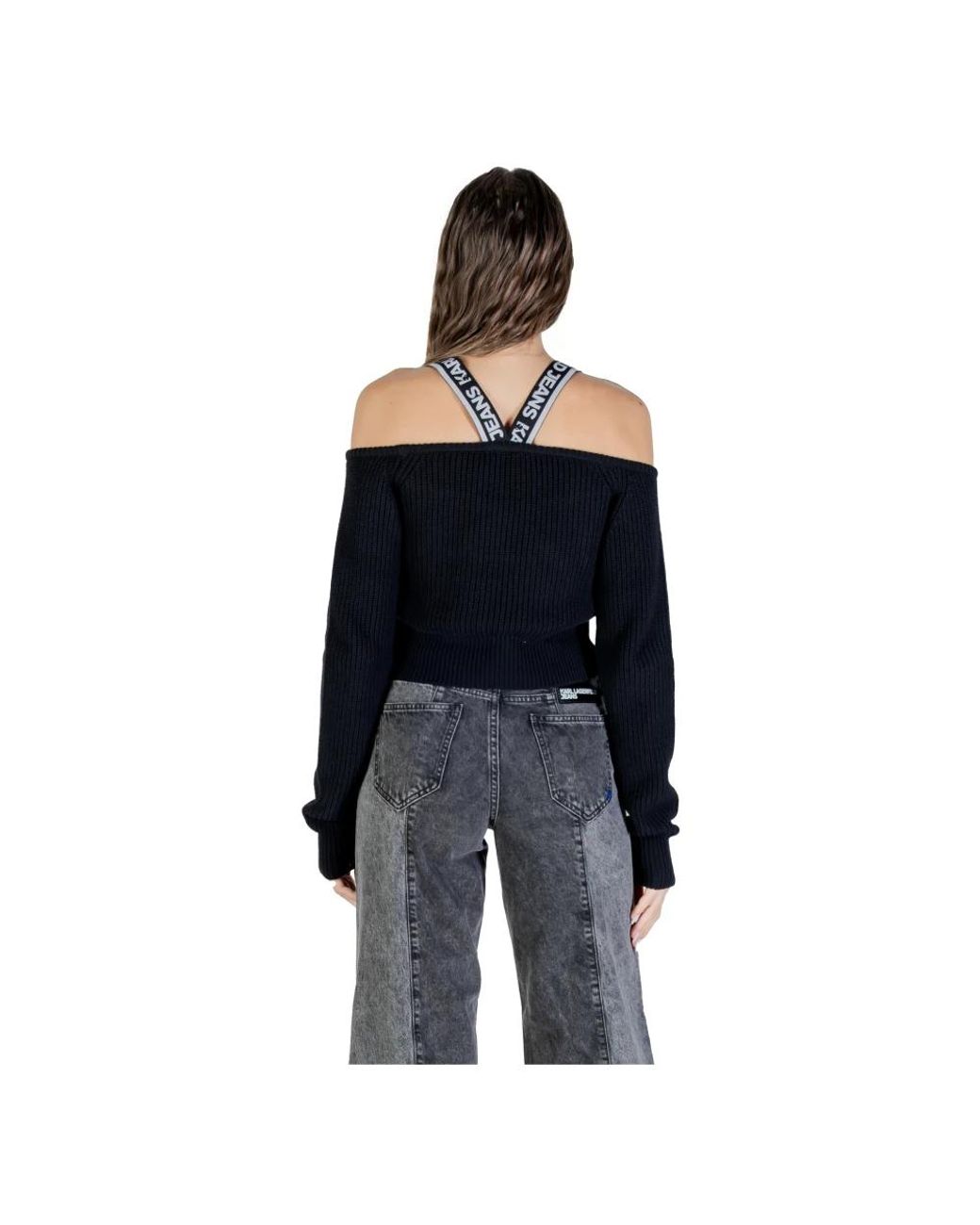 Karl Lagerfeld Black Round-Neck Knitwear