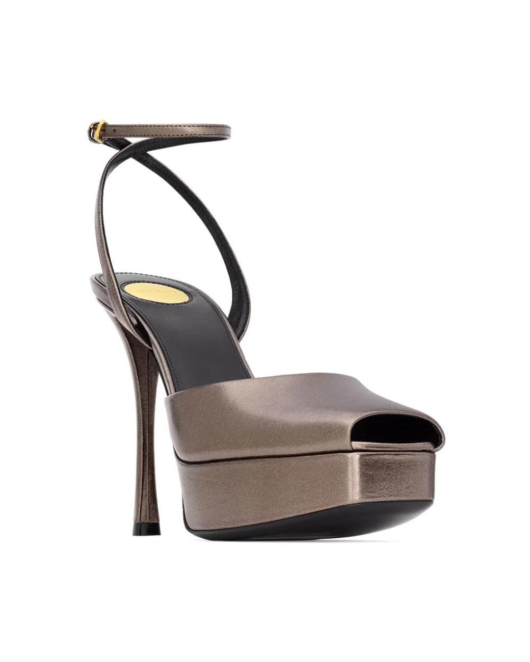 Saint Laurent Brown Leather La Scandale Sandals 85