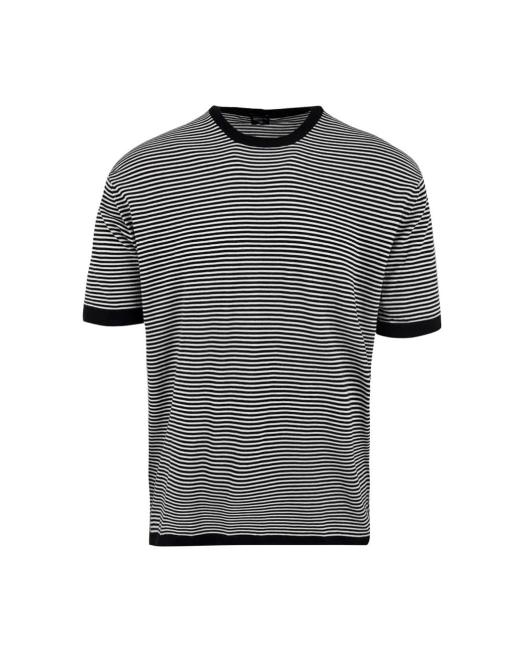 Drumohr Tops ,Zwart ,Gestreept T-Shirt Voor in het Gray voor heren