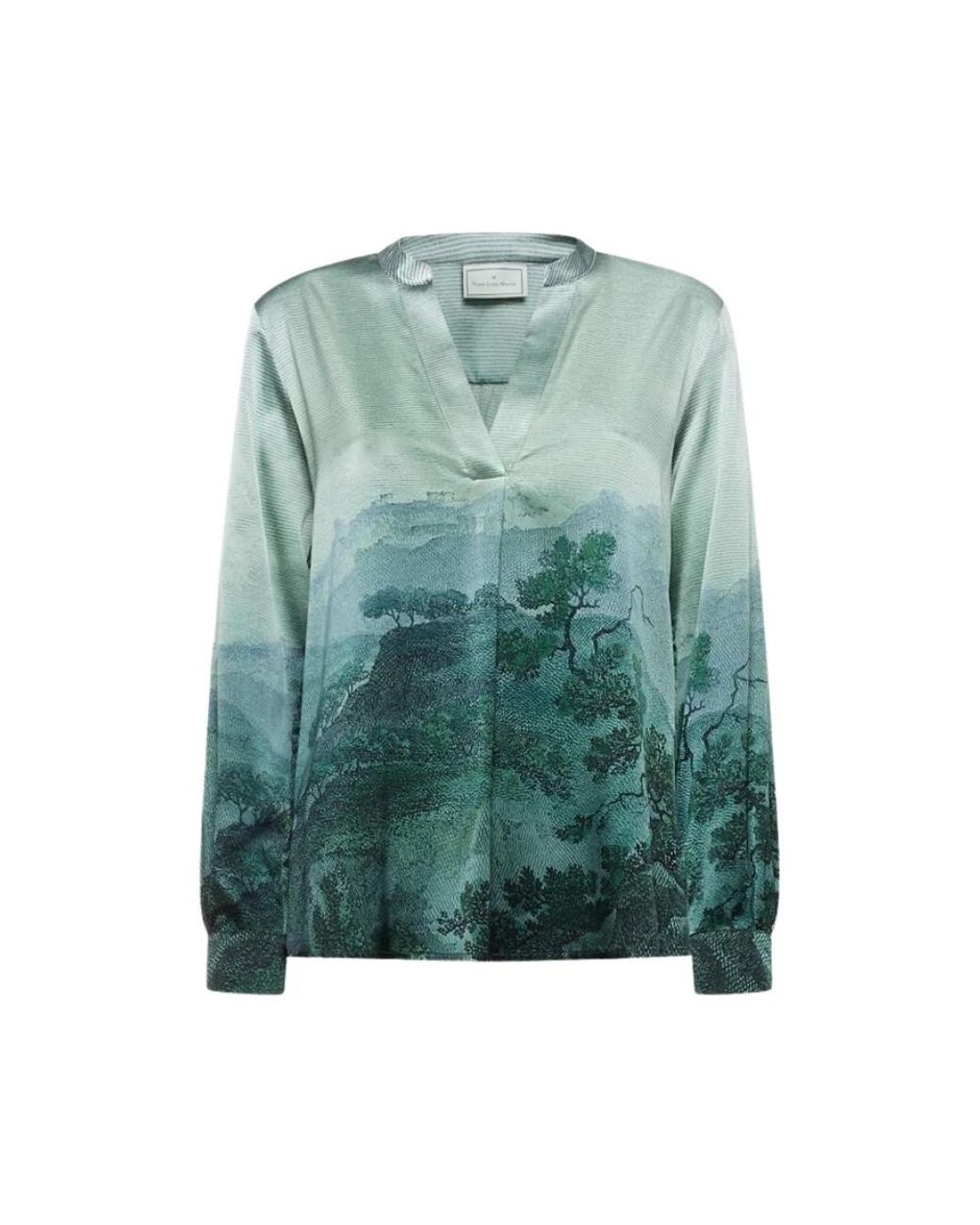 Pierre Louis Mascia Green Blouses